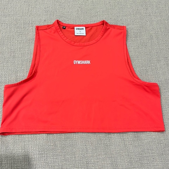 Gymshark Tops - Gymshark Red Athletic Cropped Muscle Tank Top Sz S